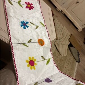 Floral Embroidered Table Runner